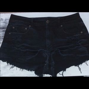 American Eagle Black Hi-Rise shorts